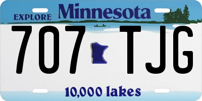 MN license plate 707TJG