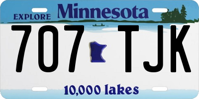 MN license plate 707TJK