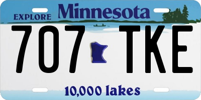 MN license plate 707TKE