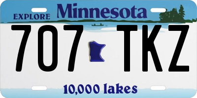 MN license plate 707TKZ