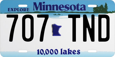 MN license plate 707TND
