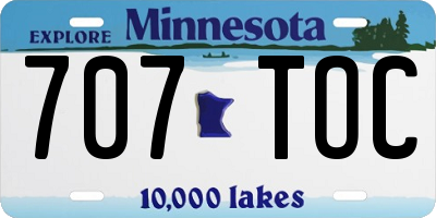 MN license plate 707TOC