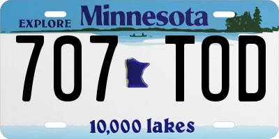 MN license plate 707TOD