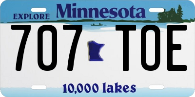 MN license plate 707TOE