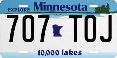 MN license plate 707TOJ