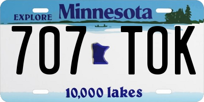 MN license plate 707TOK
