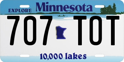 MN license plate 707TOT