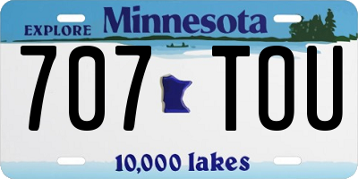MN license plate 707TOU