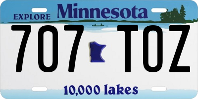 MN license plate 707TOZ
