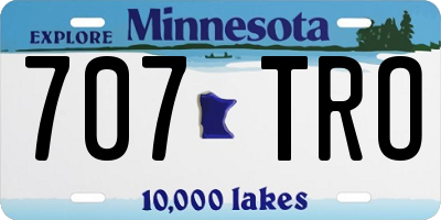 MN license plate 707TRO