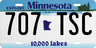 MN license plate 707TSC