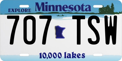 MN license plate 707TSW