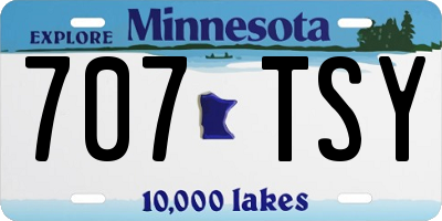 MN license plate 707TSY