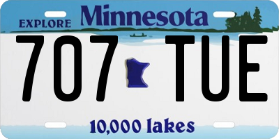 MN license plate 707TUE