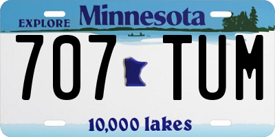 MN license plate 707TUM