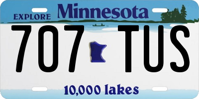 MN license plate 707TUS