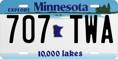 MN license plate 707TWA