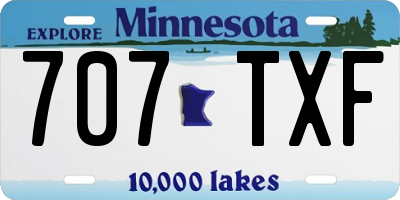 MN license plate 707TXF