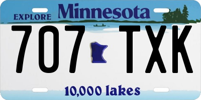 MN license plate 707TXK