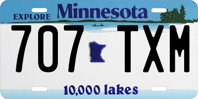 MN license plate 707TXM