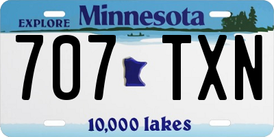 MN license plate 707TXN