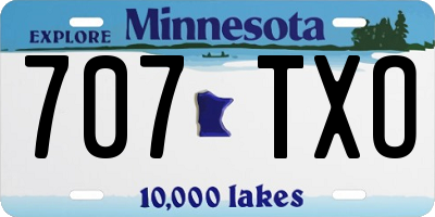 MN license plate 707TXO