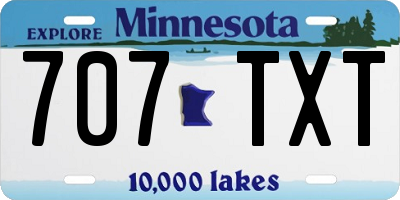 MN license plate 707TXT