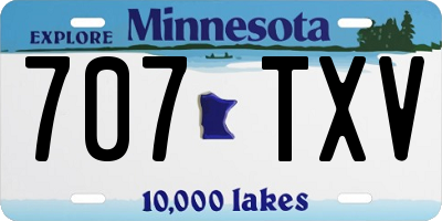 MN license plate 707TXV