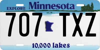 MN license plate 707TXZ
