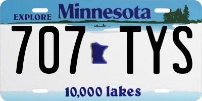 MN license plate 707TYS