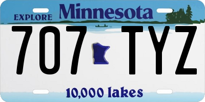 MN license plate 707TYZ