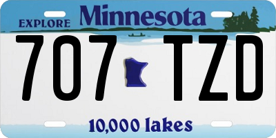 MN license plate 707TZD