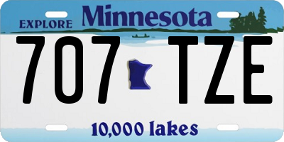 MN license plate 707TZE
