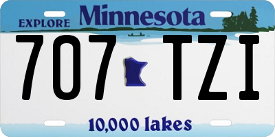 MN license plate 707TZI