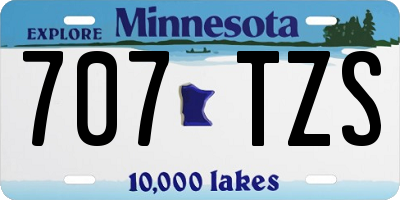 MN license plate 707TZS