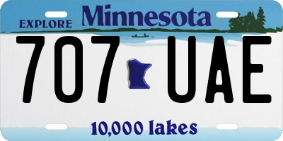 MN license plate 707UAE