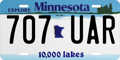 MN license plate 707UAR