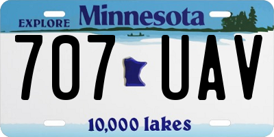 MN license plate 707UAV