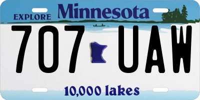MN license plate 707UAW