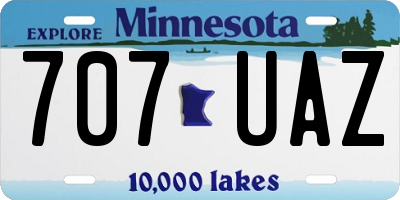 MN license plate 707UAZ