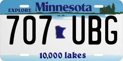 MN license plate 707UBG