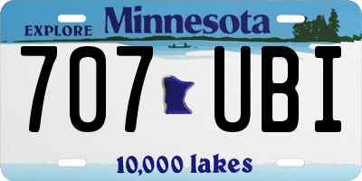 MN license plate 707UBI