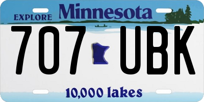 MN license plate 707UBK