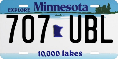 MN license plate 707UBL