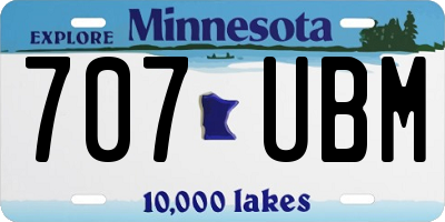 MN license plate 707UBM