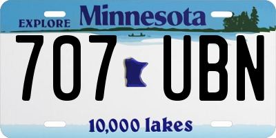 MN license plate 707UBN