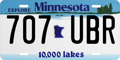 MN license plate 707UBR