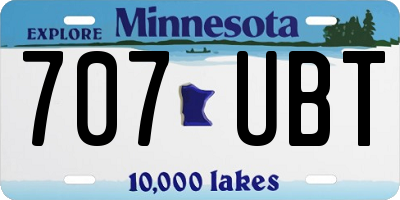 MN license plate 707UBT