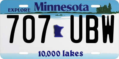 MN license plate 707UBW