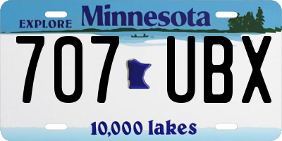 MN license plate 707UBX
